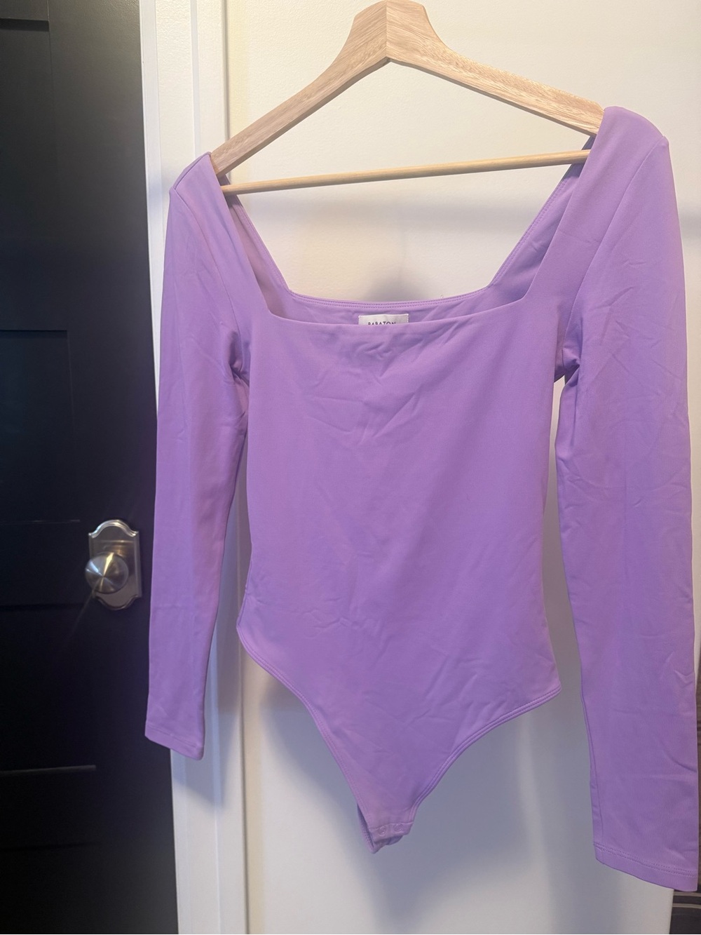 Aritzia Babaton Square-Neck Long-Sleeve Bodysuit - Lavender